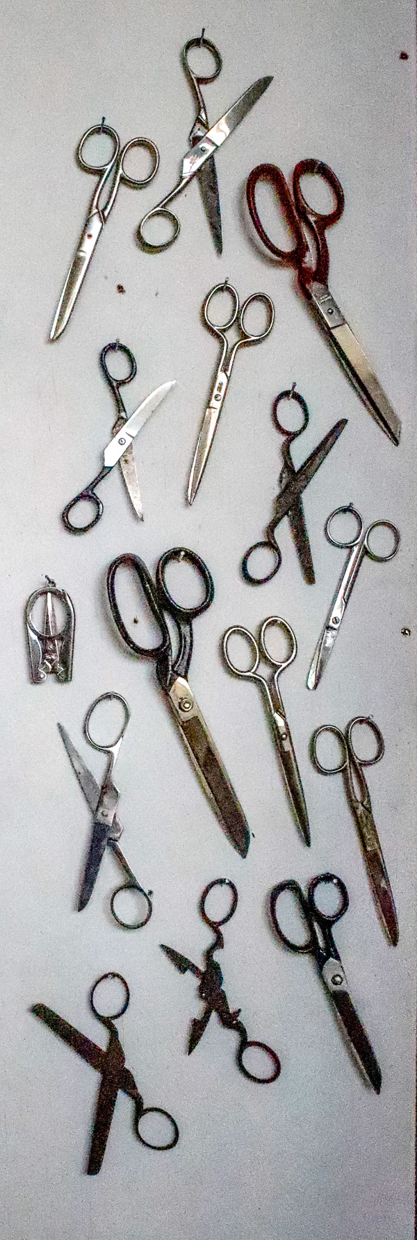 Scissors collected in the studio